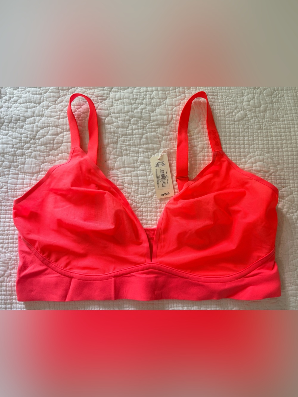 aerie smoothez Neon Coral Wireless Bralette xl
